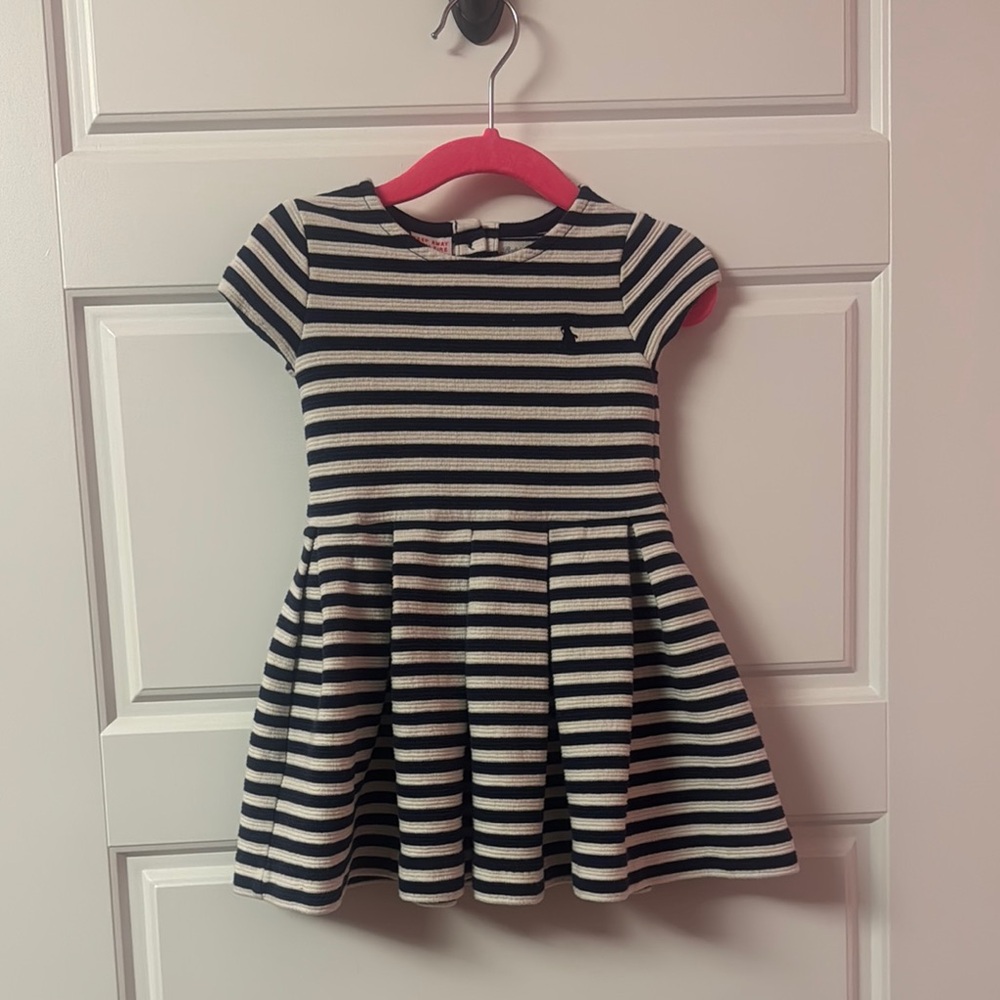 RALPH LAUREN Striped Navy Toddler Dress 18 months